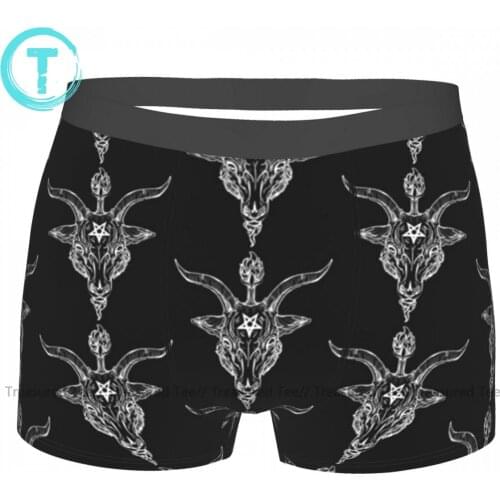 Baphomet Underwear Hot Polyester Stretch Trunk Men Pouch Print Boxer Brief
