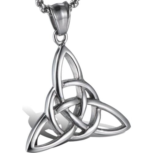 New Men Necklaces Irish Celtics Trinitys Knot Pendant Necklace Stainless Steel Northern Europe Vintage Males Jewelry