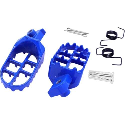 New Motorcycle Foot Peg Rest Pedal Footpeg with Springs and Bolts for Yamaha PW50 PW80 Pit Bike, Blue