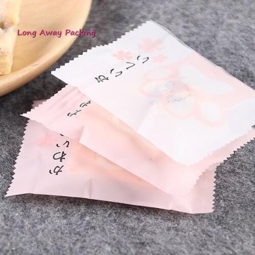 Sakura and Paw Plastic Bags Biscuits Candy Nougat Bag Machine Bagcookie Packaging Snack Cookies Food Cake Baking Gift Bags