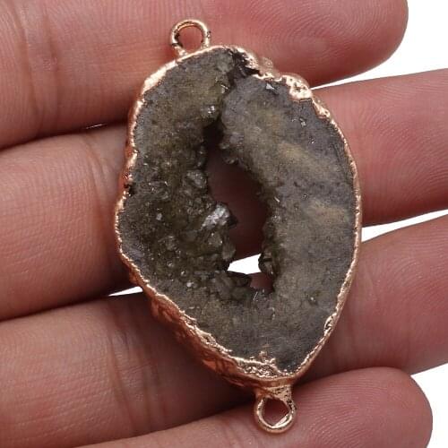 Natural Stone Pendant Irregular Shape Double Hole Connectors Charms for Women Jewelry Making DIY Bracelet Necklace