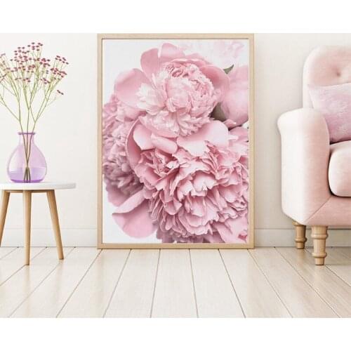 Blush Pink Peony Canvas Art Prints And Poster Gift For Her Beautiful Pink Flower Painting Wall Pictures Living Room Decor
