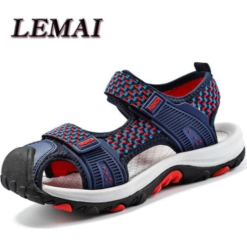 Dropshipping LEMAI Fashion Anti-slip Boys Summer Sandals TPR Bottom Children Kids Unisex Girls Beach Shoes Comfortable Sandals