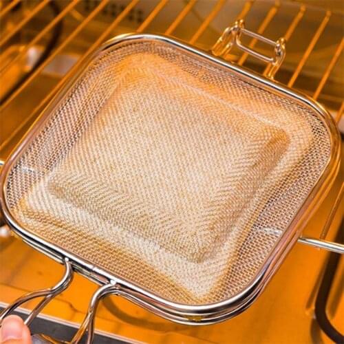 Grill Mesh Stainless Steel Sandwich Maker Baking Mold Oven Food Bread Toaster Breakfast Machine Bread Cake Kitchen Baking Tool
