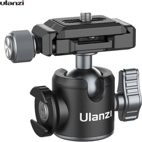 Ulanzi U-80L Arca Swiss Side Cold Shoe Ball Head with Arca Swiss Quick Release Plate 1/4 Inch Screw Mounts for DSLR ILDC Cameras