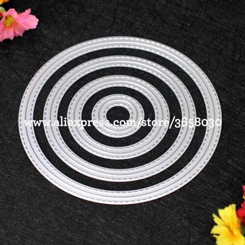 Outside In Stitched Round Circle Stackables Metal Die cutting Dies For DIY Scrapbooking Photo Album Decorative Embossing 7063052
