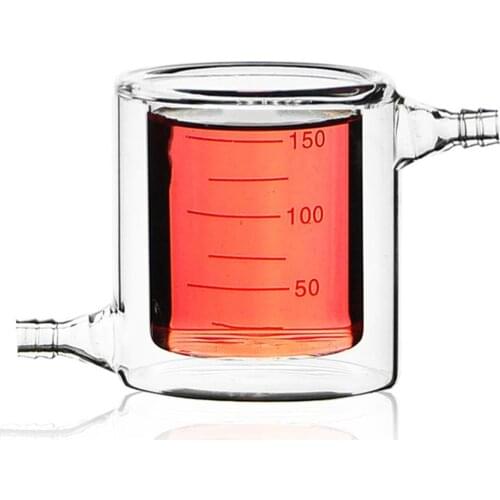 150mL Jacketed Glass Beaker Jacket Bottle Lab Chemistry Glassware