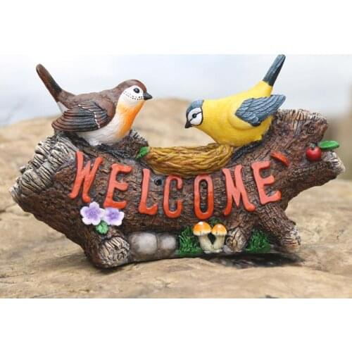 Outdoor Cute Resin Bird Figurines Crafts Villa Garden Ornaments Decoration Courtyard Park Welcome Card Simulation Animals Statue