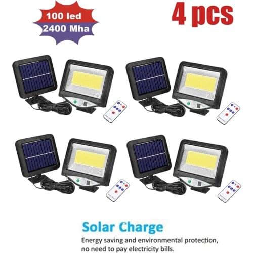 LED Solar Lights Outdoor PIR Motion Infrared Sensor Energy Saving Separable Waterproof Garden Lamp Yard Wall Path Light remote 3