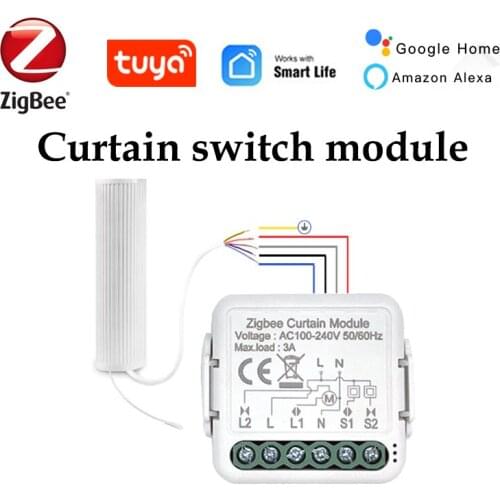 Tuya Smart Curtain Switch Module Zigbee Roller Blinds Shutter Motor Controller Mobile Phone Control Work With Alexa Smart Life