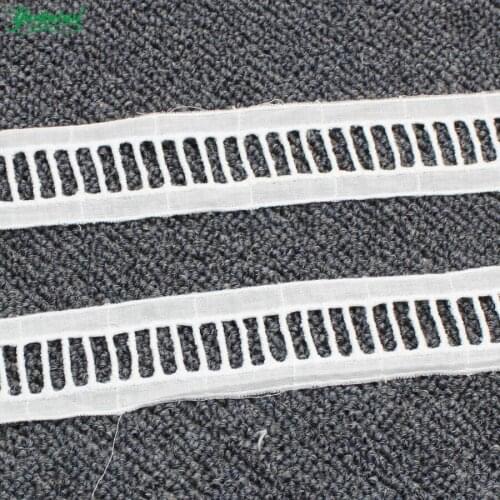 YACKALASI 15 Yds 100% Cotton Lace Eyelet Embroidered Fabrics Swiss Cotton Voile Appliqued 3D Flower Trims Diy NatureWhite 3.5cm