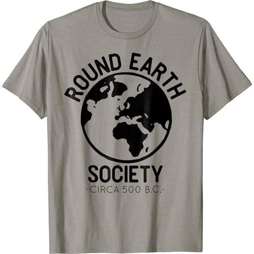 Round Earth Society T-Shirt Funny Anti Flat Earth Globe Tee