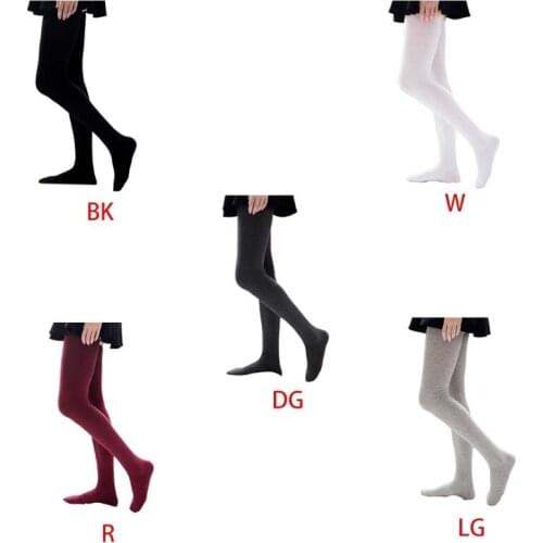 Women Winter Extra Long Cotton Thigh High Stockings Solid Color Elastic Rib Top Over the Knee Boot Socks Leg Warmers