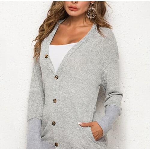 Long Sweater Women Buttons Knitted Cardigan Long Sleeve Ribbed Neckline Knitwear Coat Spring Autumn 2020 Fashion Jumpers Ladies