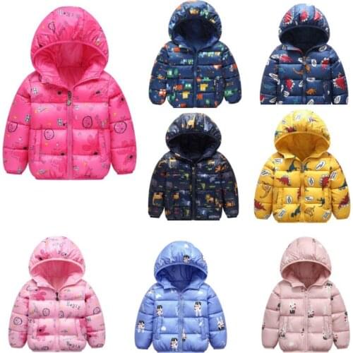 Winter Coats For Kids With Hoods Cute Toddler Baby Boys Girls Cartoon Long Sleeve Windproof Coat Hooded Warm Outwear Jacket#g4