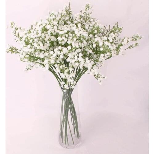 10pcs 50cm 27Heads White Gypsophila Artficial Flower Bouquet Home Garden Wedding Party Bedroom Living Room Decor Fake Flowers