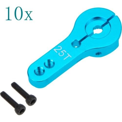 10PCS Aluminum Servo Horn Arm 25T for Servos MG995 MG946R MG996R MG945 S3003 RC Car Spare Parts