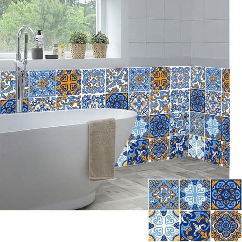 16pcs/set 10/15/20/30cm Hard Tiles Floor Wall Stickers Kitchen Bathroom Diagonal Tiles Decor Wallpaper Peel & Stick Art Murals