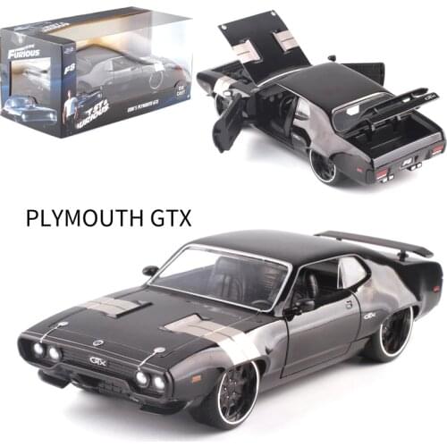 22CM 1:24 Scale Metal Alloy 1972 DOMS PLYMOUTH GTX Fast Racing Car Auto Model Diecast Vehicles Toys F Kids Collection