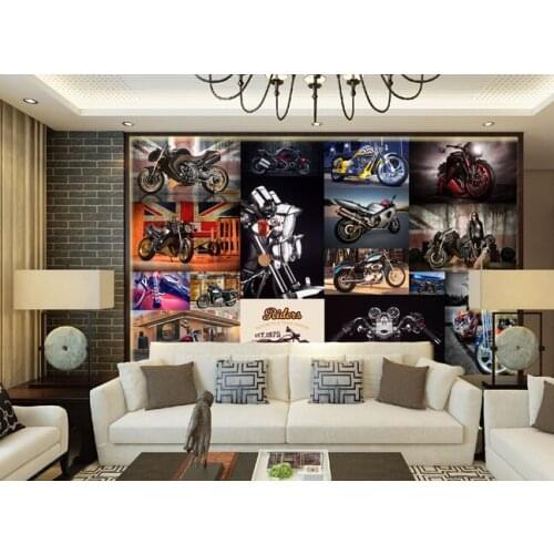 The custom 3D murals,motorcycle European style retro wallpaper papel de parede,living room sofa TV wall bedroom wall paper
