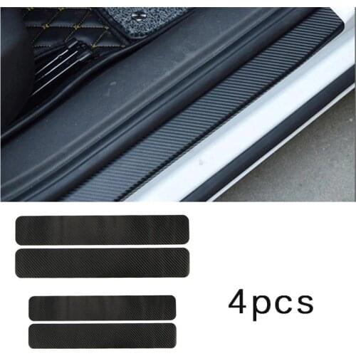 4 carbon fiber door sill door stickers for Chevrolet Cruze TRAX Aveo Lova Sail EPICA Captiva Malibu Volt Camaro