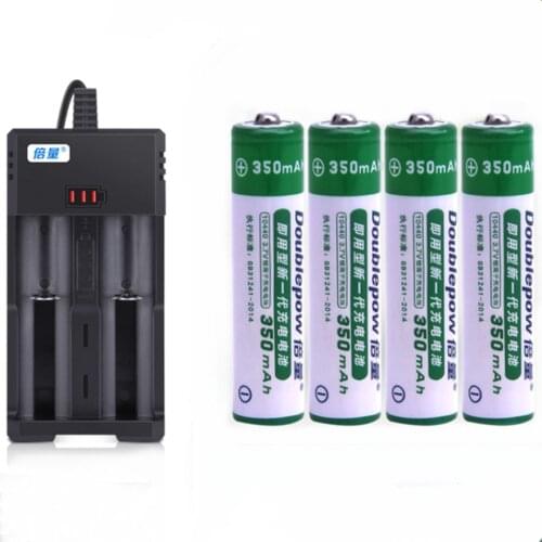 4PCS Original 3.7v 350mAh AAA rechargeable battery 10440 lithium battery with universal 1044016340 smart charger