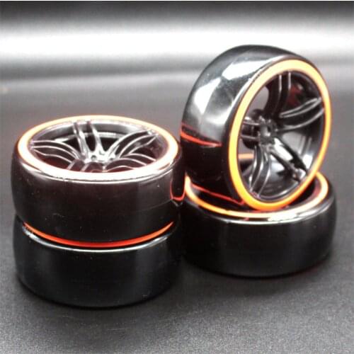 4Pcs RC 1:10 Drift Car Plastic Wheel Rim &Tyre tires For HSP 94123/D4/D3