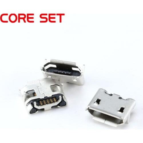 50/100pcs Mini usb Connectors Micro Jack Connector Female 5pin Charging Socket Micro USB 5Pin Inserting Plate Seat
