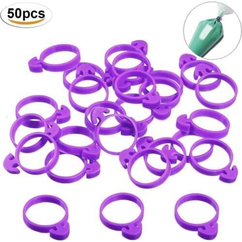 50pcs Pastry Bag Ties Silicone Icing Bag Ties Reusable Cake Decorating Bag Sealing Clips for Cupcakes Cookies Pastry Supplies