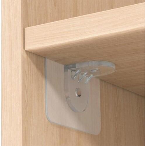 8pcs Wardrobe Board Holder Shelf Support Sticker Self-adhesive Clothes Storage Organizer Rack Heavy Duty Drill Free Shelf Holder