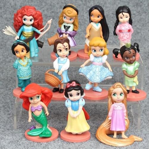 8 cm 11 pieces/set DREAM WORLD princess series toy doll gift for kids Cake decoration Childrens Day gift model
