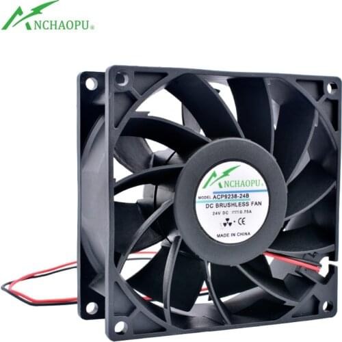 ACP9238-24B 92x92x38mm 92mm fan DC24V 0.75A 2 lines, double ball bearings large air volume cooling fan for inverter power supply