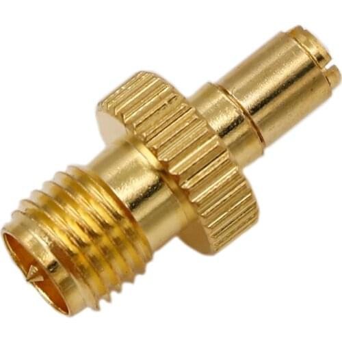 One Piece Adapter TS9 Male Plug To SMA Female Jack Straight Gold Brass Plating