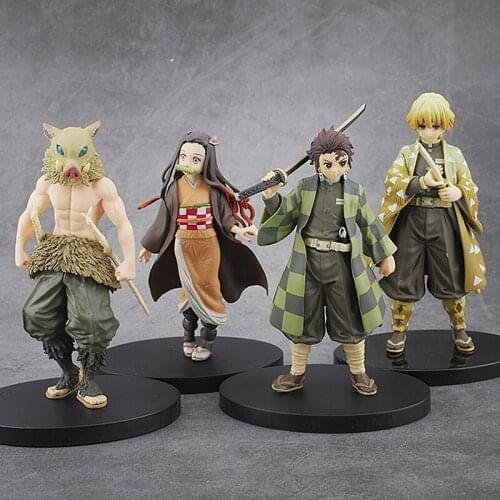 Anime Kimetsu No Yaiba Figure Tanjirou Nezuko Inosuke Figurine Anime Demon Slayer Action Figure Demon Blade Figures Model Toys