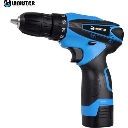 Lanxstar 16.8v Cordless Drills DIY Drills Lithium Electric Screwdrivers Drill Bits Dual Battery Bits