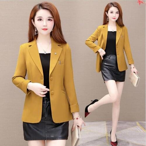 Plus Size Blazer Women Suit New 2021 Casual Suits Womens Coat Short Slim Spring And Autumn Blazers Female Jacket Black