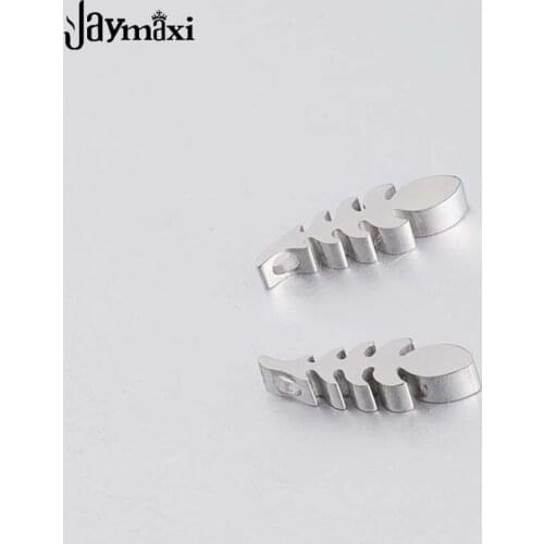 Jaymaxi Tree Leaf Beads Charm Stainless Steel Mirror Polished DIY Small Bead Charms Making for Necklace Bracelet 20Pieces/lot