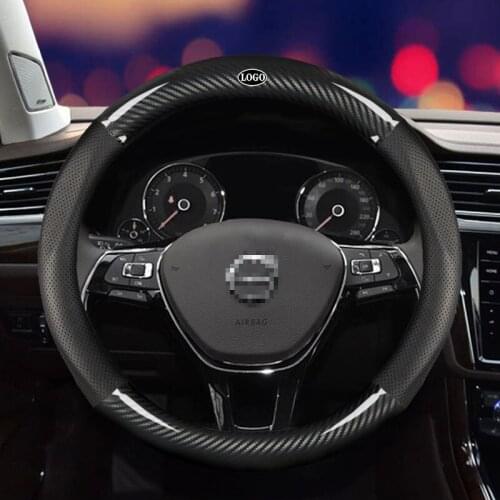 Car Carbon Fiber Steering Wheel Cover 38cm for Volvo All Models XC40 XC60 XC90 V40 V50 V60 Auto Interior Accessories Car styling