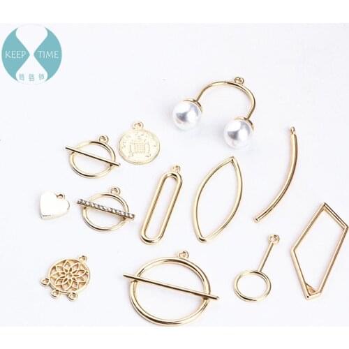 DIY handmade jewelry accessories alloy geometric shaped creative earrings material pendant