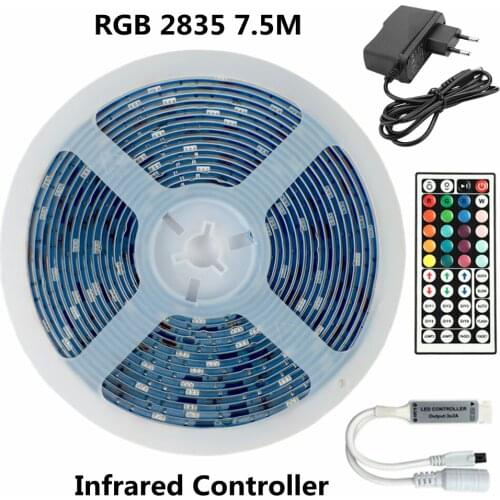 Infrared Controller LED Lights Strip RGB 2835 EU PLUG 7.5M Non Waterproof Night Background Decoration Flexible Luminous In Home