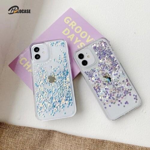 INS Refreshing Korea Dynamic liquid quicksand Glitter Diamond Soft Phone Case For iPhone 11 12 Mini Pro XS MAX XR X 6 6s 7 8Plus