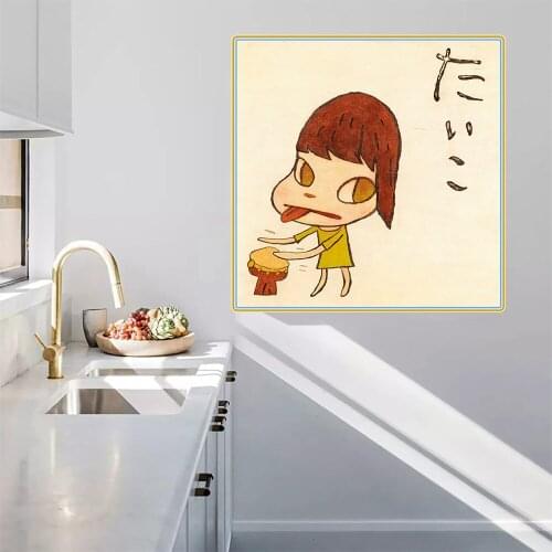 Canvas Oil Painting Yoshitomo Nara"Drum"Unframed Painting Gift Modern Cartoon Wall Art Aesthetic Home Room Hallway Decor Poster