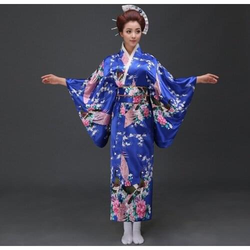 Kimono Cosplay Japan Yukata Women Japanese Haori Traditional Clothing Mujer Robe Three Quarter Asian Clothes Geisha