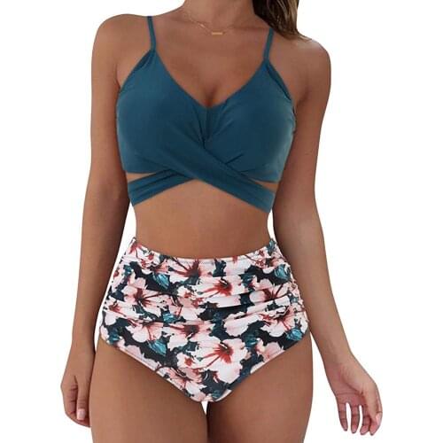 Printed Bikini Set Women Swimsuit High Waist Push-up Brazilian Swimwear Bathing Suit 2021 Summer Bather Bathing Suit Swim Suit