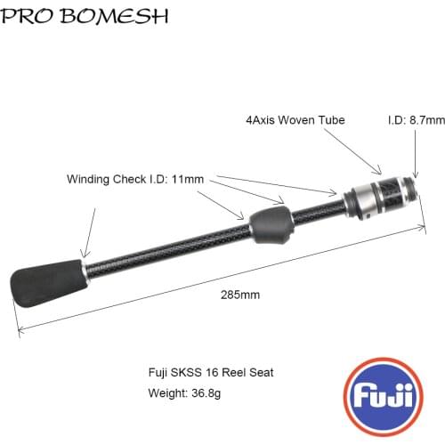 Pro Bomesh 36.8g Fuji SKSS KDPS/ASH Reel Seat Spinning Handle Kit Ice Rod Trout Rod DIY Fishing Rod Building Component Accessory