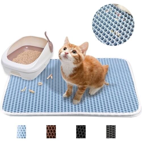 Double-Layer Cat Mat Cat Litter Mat For Cats House Clean EVA Cat Mat Layer Cat Supplies Pet Cat Litter Catcher Mat Waterproof