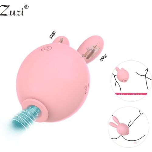 Rabbit Vibrator Tongue Licking G-spot Sucking Clitoris Stimulator Pink Adult Sex Toy Female Vagina femme Masturbator for Women