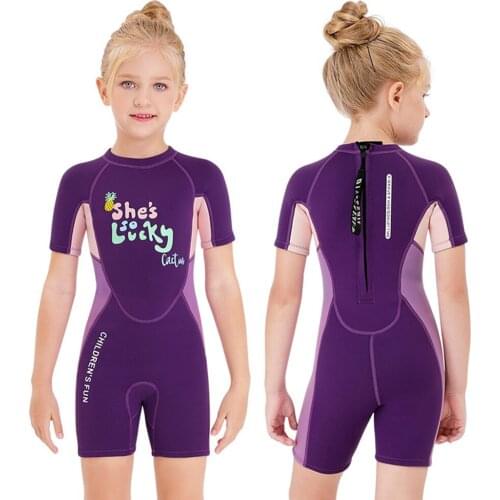 Girls 2.5MM Neoprene Wetsuit Children Rash Guard Swimming Windsurf Surf Kitesurf Kids Scuba Diving Clothes Bathing Suit Swimsuit