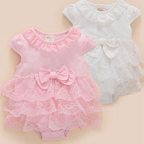 Newborn Princess Girl Summer Bodysuit Lace Tutu Lovely Cute Bib 0-12M Kids Girls Dress Clothing Girl Infant Clothes Outfits