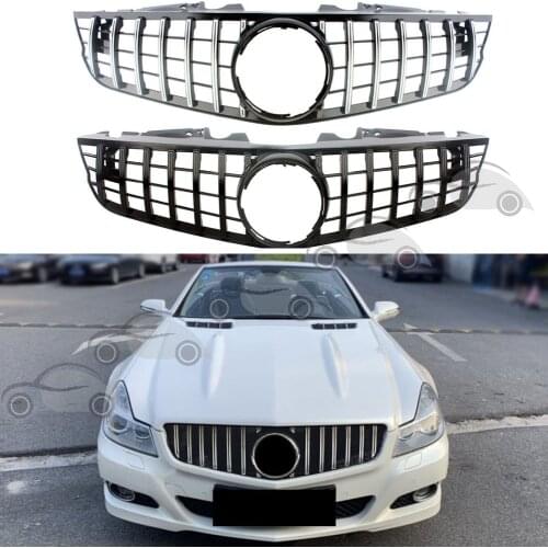 Front Racing Facelift Grill Upper Billet Grille Cover For Mercedes-Benz R230 2008-2012 GT